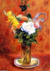 White Rose And Other Flowers — William James Glackens