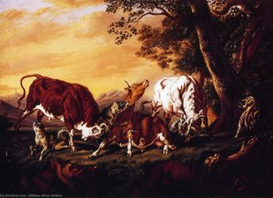 Wolves Attacking Cattle — William Aiken Walker