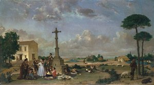 Dance Outside A Country Inn — Joaquín Domínguez Bécquer