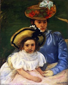 Mother And Daughter, Both Wearing Large Hats — Mary Stevenson Cassatt