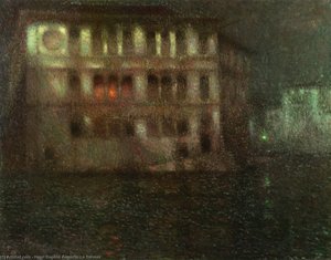 The Old Palace, Moonlight, Venice — Henri Le Sidaner