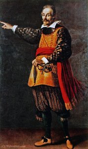 Portrait Painting Of The Italian Commedia Dell'arte Actor Francesco Andreini In The Costume Of Capitano — Jacopo Da Empoli