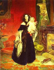 Portrait Of M. A. Beck And Her Daughter M.i. Beck — Karl Pavlovich Brulloff