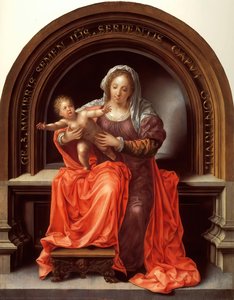 Virgin And Child Enthroned — Jan Gossaert (mabuse)