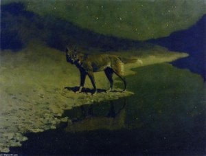 Moonlight, Wolf — Frederic Remington