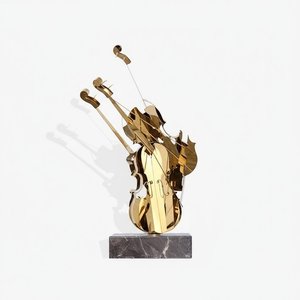 Elegant Iron Violin Sculpture - Modern Art Deco Decorative Wall Hanging Ornament Gift For Home Interior Decoration