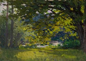 Meadow With Trees By A River — Hans Iten