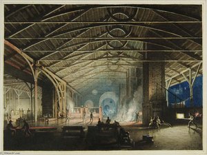 Cyfarthfa Ironworks Interior At Night — Penry Williams