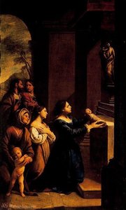 San Cayetano Offered To The Virgin For His Madreo — Andrea Vaccaro
