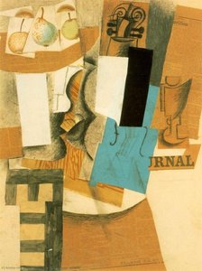Still Life With Violin And Fruits — Pablo Picasso
