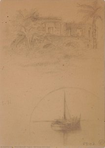 Old House And A Boat — Abanindranath Tagore