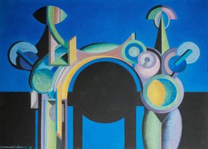 Two Figures Around A Black Central Void — Handel Cromwell Evans