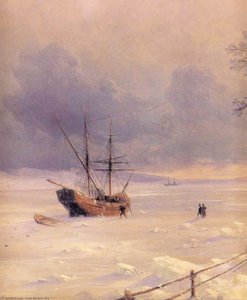 Eisfester Bosporus Unter Schnee — Iwan Aiwazowski