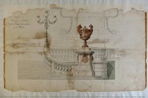 Projet De La Rampe Menant À La Place De La Brèche Avec Les Vases De Léon-louis Cugnot — Georges André Lasseron