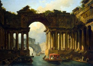 Architectural Landscape With A Canal — 위베르 로베르