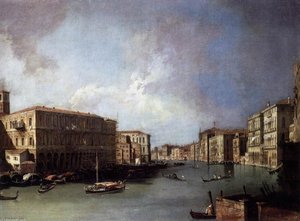 Gran Canal: Vista Hacia El Norte Desde Cerca Del Puente De Rialto — Giovanni Antonio Canal