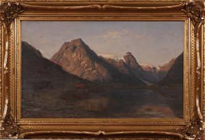Fjord Landscape With Mountain — Amaldus Clarin Nielsen