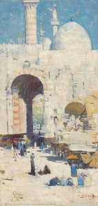 Cairo Street [or Mosque, Sultan Hassan] — Arthur Streeton