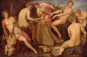 Mujeres Tocando Música — Jacopo Tintoretto