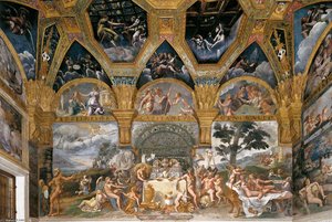 View Of The Sala Di Psiche (south Wall) — Giulio Romano