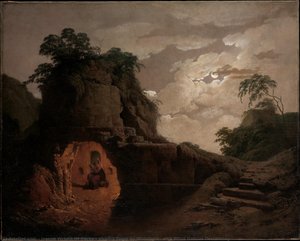 Virgil's Tomb By Moonlight, With Silius Italicus Declaiming — Joseph Wright Af Derby