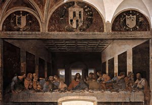 Leonardo Da Vinci Rönesans'ın En Önemli Anlatı Eseri Santa Maria Delle Grazie Manastırı, Milano 460 X 880 Cm Son Akşam Yemeği 1498 — Leonardo Da Vinci