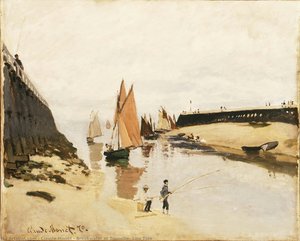 Breakwater At Trouville, Low Tide — Claude Monet