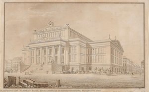 Berlino. Schauspielhaus Su Gendarmenmarkt. Vista Prospettica — Karl Friedrich Schinkel