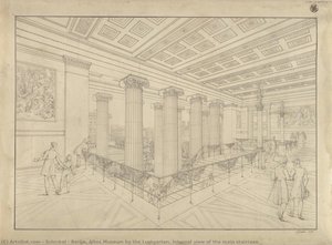 Berlino. Altes Museum Presso Il Lustgarten. Vista Interna Della Scalinata Principale — Karl Friedrich Schinkel