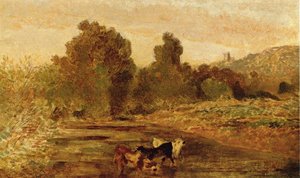 Pasture Land By Water — Théodore Rousseau (pierre Etienne Théodore Rousseau)