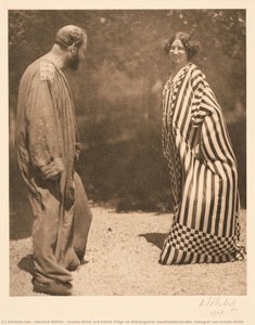 Gustav Klimt Und Emilie Flöge Im Ateliergarten Josefstädterstraße: Autograf Von Gustav Klimt — Heinrich Böhler