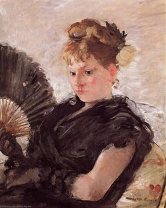 Woman With A Fan (also Known As Head Of A Girl) — Berthe Morisot