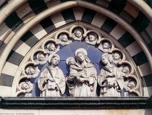 Madonna And Child Between Sts Stephen And Lawrence — Andrea Della Robbia