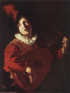 Lute Playing Young Man — Bartolomeo Manfredi