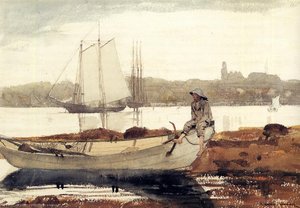 Port De Gloucester Et Dory — Winslow Homer