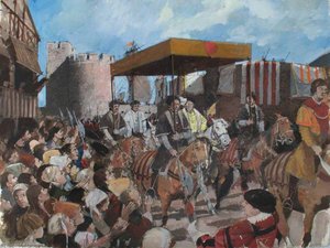 Reconstructed View Of The Tower Of London With Edward Vi's Coronation Procession, C.1547 — Ivan Lapper