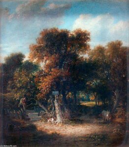 Landscape - A Woody Lane Near Hastings — James Stark