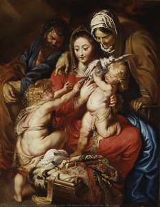 La Sagrada Familia Con Santa Isabel, San Juan Y Una Paloma — Pedro Pablo Rubens