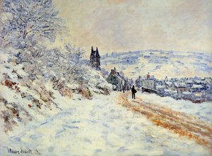 The Road To Vetheuil, Snow Effect — Claude Monet