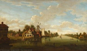 River Scene With Mill — Joseph Nicholls