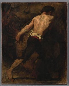 Etude Pour L'homme Poussant Le Canon (titre D'usage) — Thomas Couture