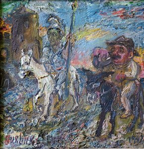 Don Quixote And Sancho Panza — David Davidovich Burliuk