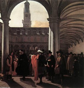 The Courtyard Of The Old Exchange In Amsterdam — Emanuel De Witte