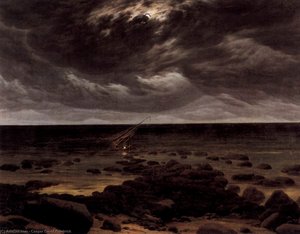 Seashore With Shipwreck By Moonlight — Friedrich Caspar David