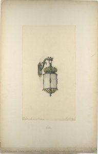 Design For Hanging Wall-mounted Lantern — Louis Comfort Tiffany