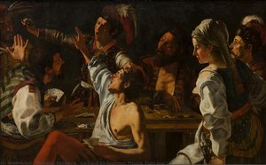 Card And Backgammon Players. Fight Over Cards — Теодоор Ромбаутс