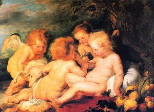 Cristo E San Giovanni Con Angeli — Peter Paul Rubens