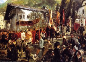 Corpus Christi Procession At Hofgastein — Adolph Von Menzel