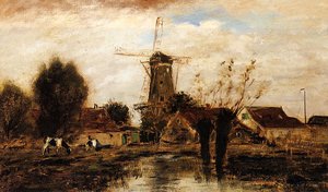 Landscape With Windmill — Johan Barthold Jongkind