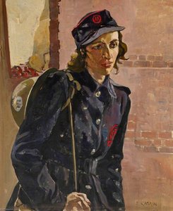 Auxiliary Fire Service Girl, City Fire Station — Ethel Léontine Gabain
